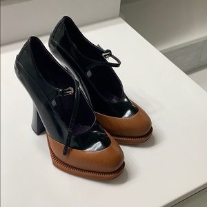 Rubber toe Ankle strap Prada Mary Janes